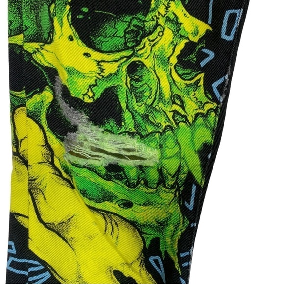 R13 Kate Low Rise Slim Straight Leg Limited Edition Metallica Jeans Size 27 - Picture 9 of 14